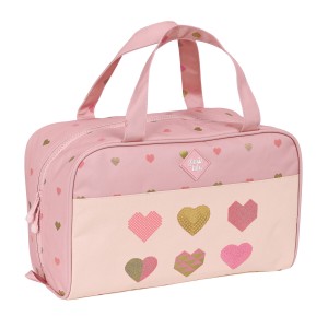 School Toilet Bag Glow Lab Hearts Pink 31 x 14 x 19 cm