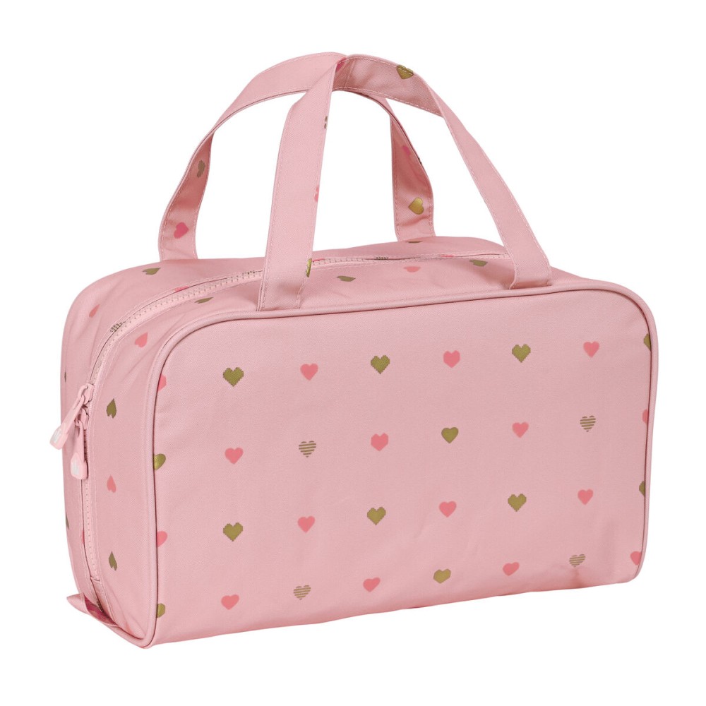 School Toilet Bag Glow Lab Hearts Pink 31 x 14 x 19 cm