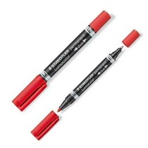 Marqueur permanent Staedtler Lumocolor 348 Double Rouge (10 Unités)