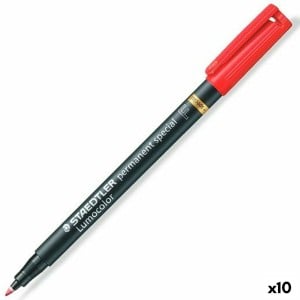 Marqueur permanent Staedtler Lumocolor Rouge 10 Unités