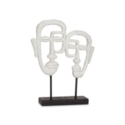 Decorative Figure Face White 27 x 32,5 x 10,5 cm (4 Units)