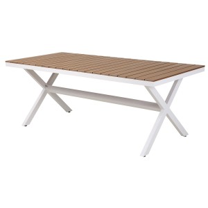 Table de Salle à Manger DKD Home Decor Extérieur Résine Aluminium 200 x 90 x 75 cm