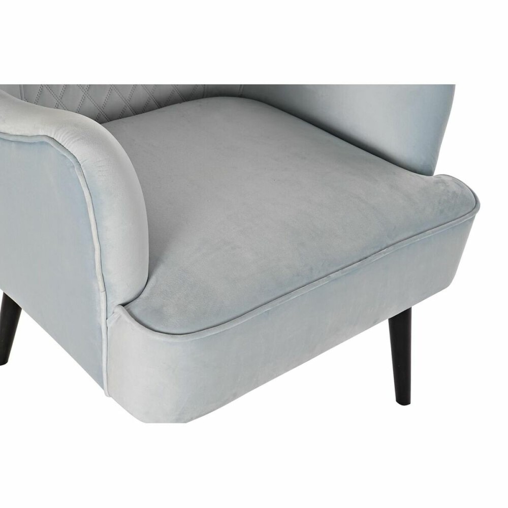 Armchair DKD Home Decor Black Metal Sky blue (76 x 76 x 82 cm)