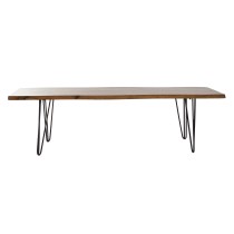 Bench DKD Home Decor 160 x 46 x 46 cm Natural Black Light brown Alpino