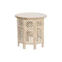 Table d'appoint DKD Home Decor Blanc Marron Bois de manguier 53 x 53 x 53 cm