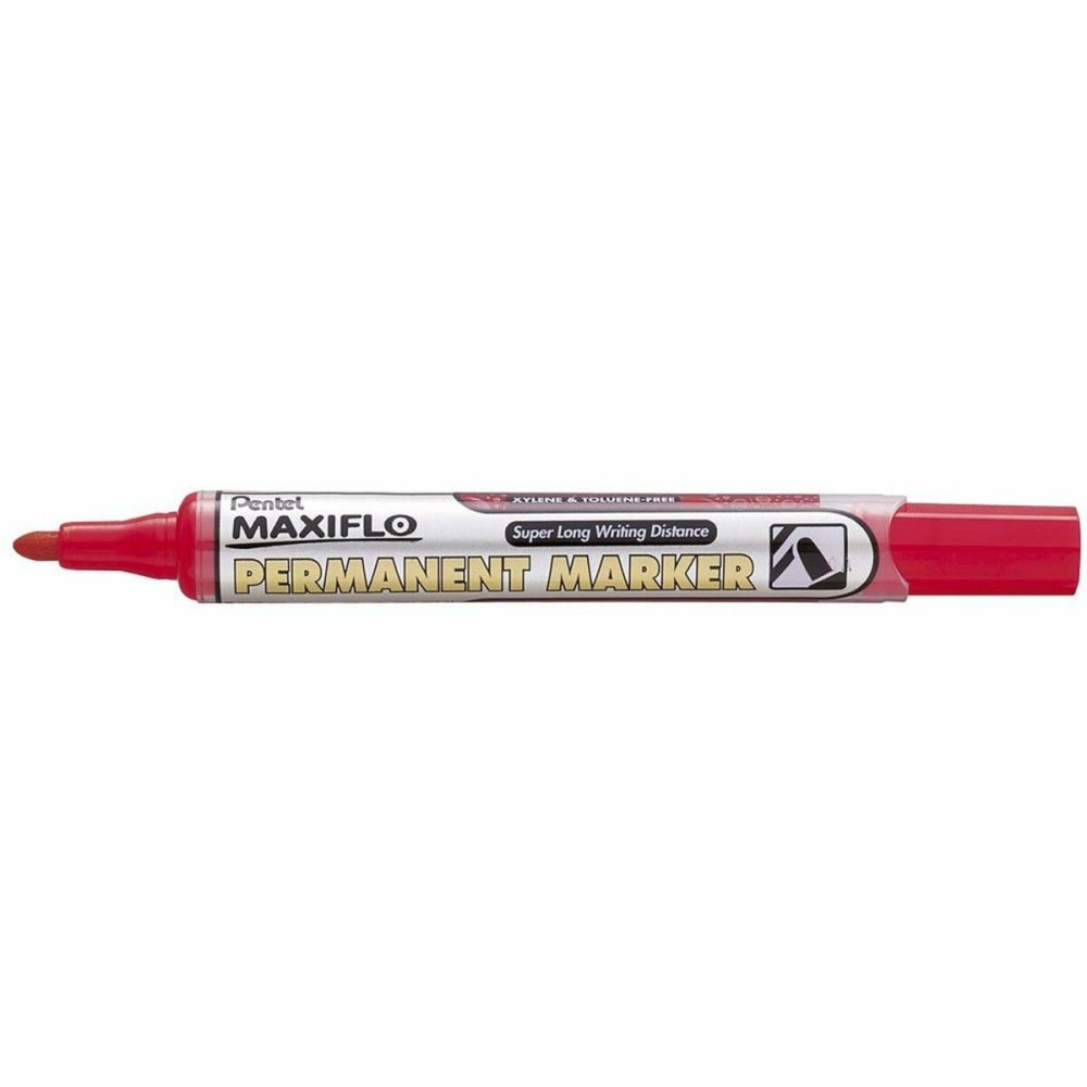 Marqueur permanent Pentel NLF50 Rouge 12 Pièces (12 Unités)