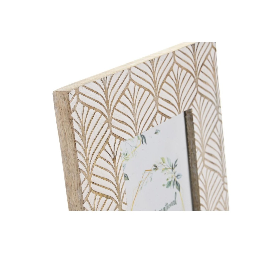 Fotorahmen DKD Home Decor 22,5 x 2 x 28 cm Kristall Braun Weiß Mango-Holz Urban