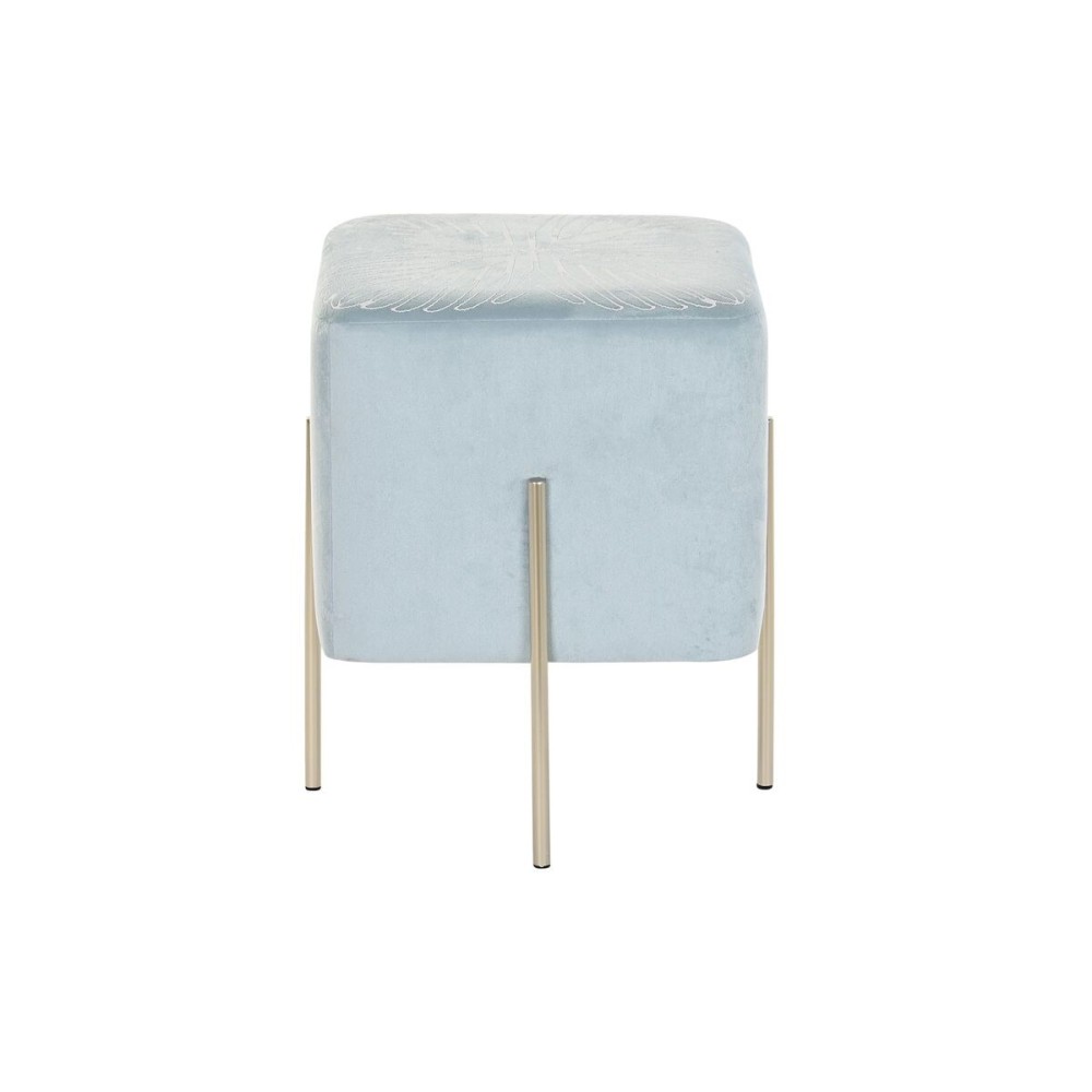 Footrest DKD Home Decor Golden Metal Sky blue (34 x 34 x 40 cm)