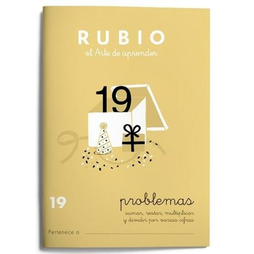 Maths exercise book Rubio Nº19 A5 Spanish 20 Sheets (10 Units)