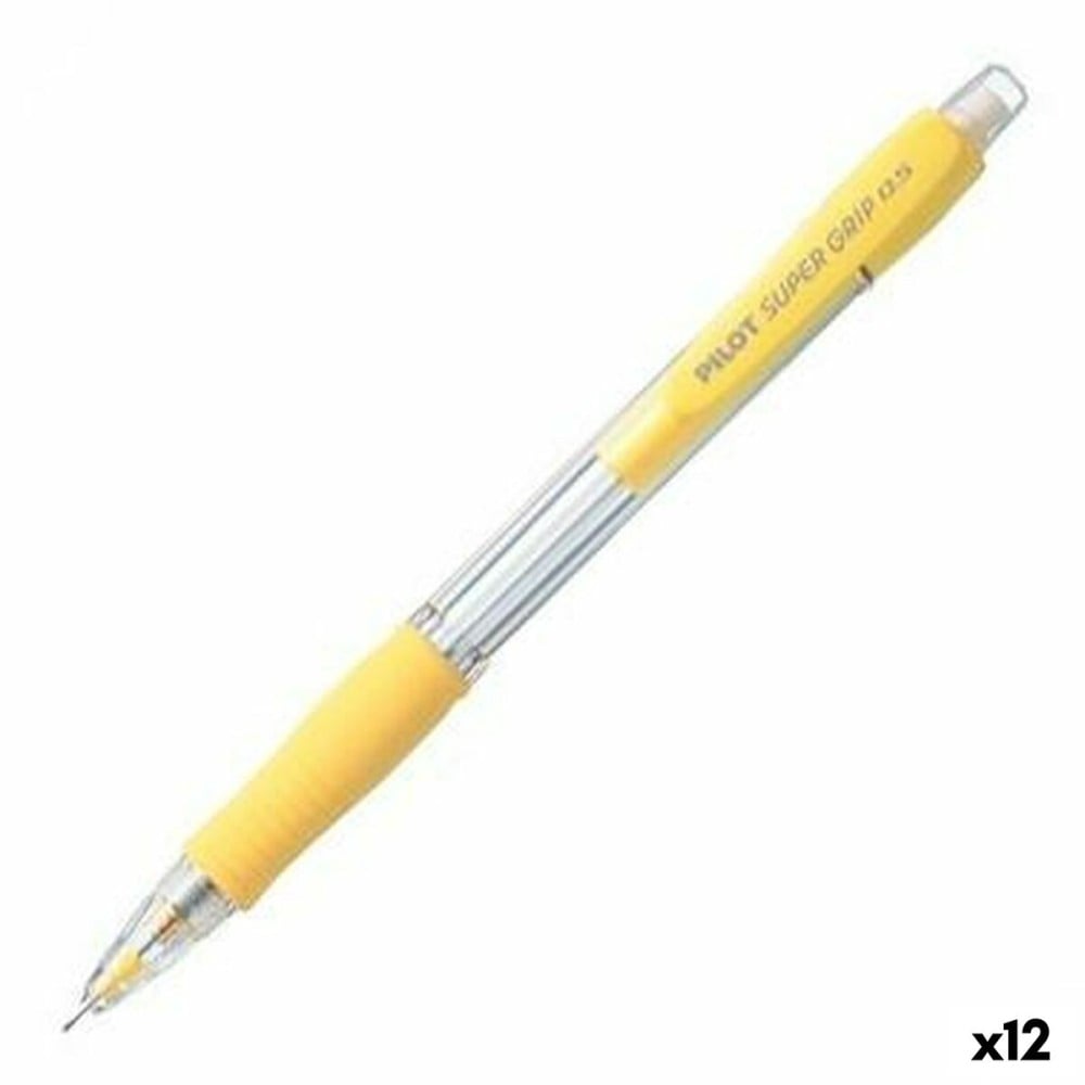 Pencil Lead Holder Pilot Super Grip Yellow 0,5 mm (12 Units)