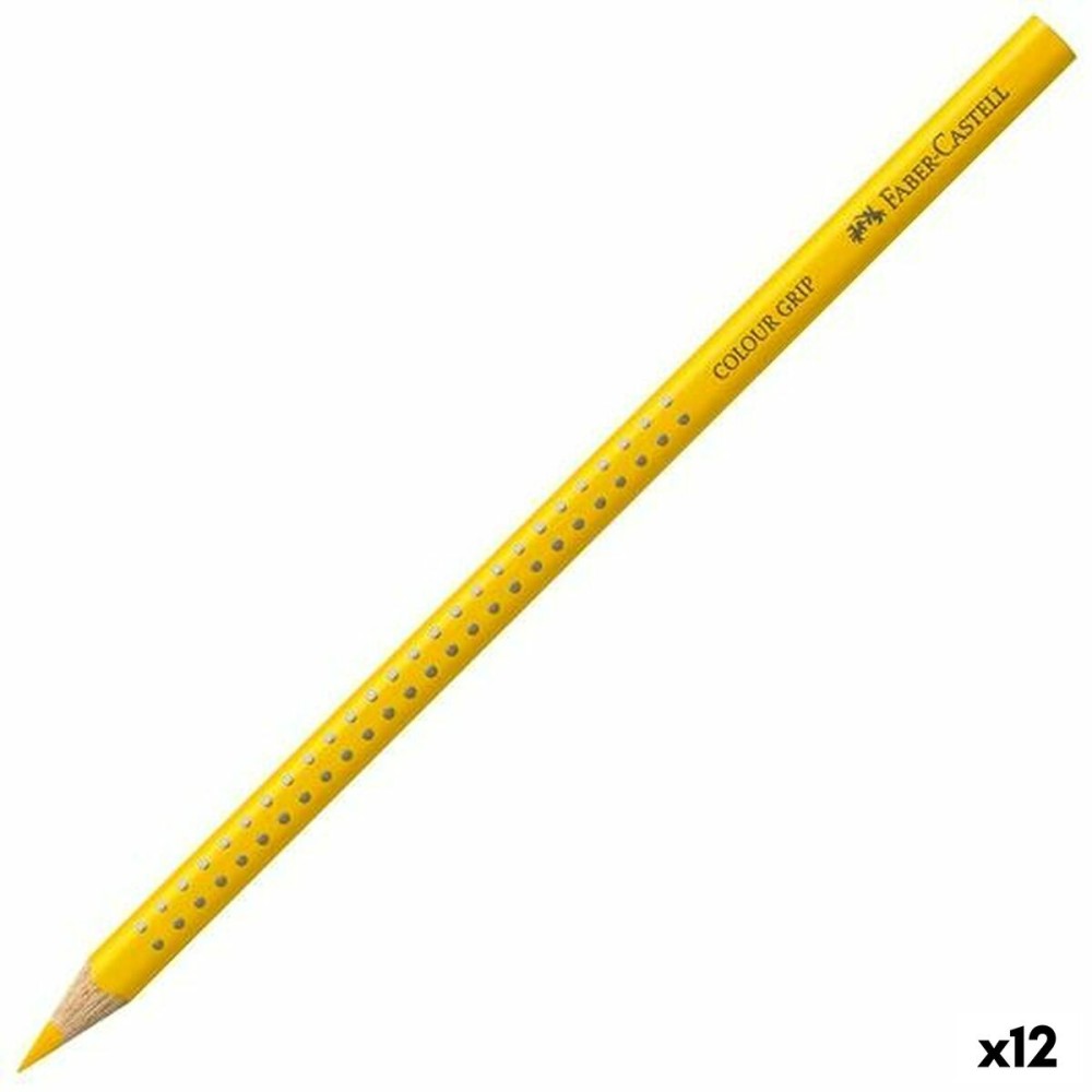 Colouring pencils Faber-Castell Colour Grip Yellow (12 Units)