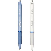 Stylo gel Sharpie S-Gel Blanc Bleu 0,7 mm (12 Unités)