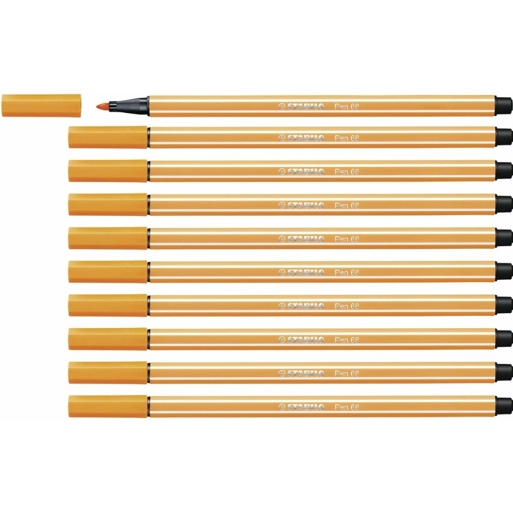 Feutres Stabilo Pen 68 Orange (10 Pièces)