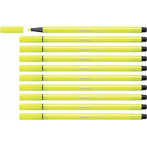 Felt-tip pens Stabilo Pen 68 Fluorescent Yellow (10 Pieces)