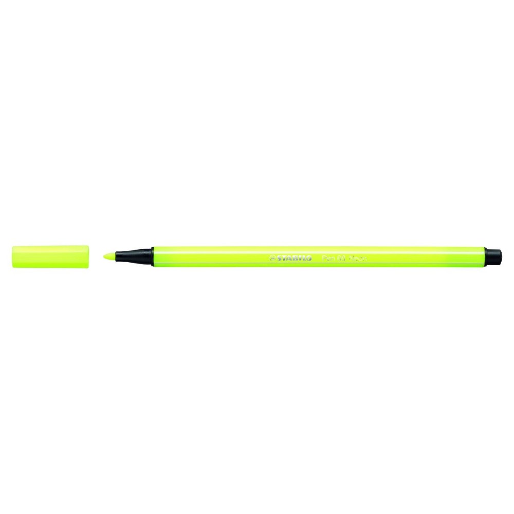 Feutres Stabilo Pen 68 Fluorescent Jaune (10 Pièces)