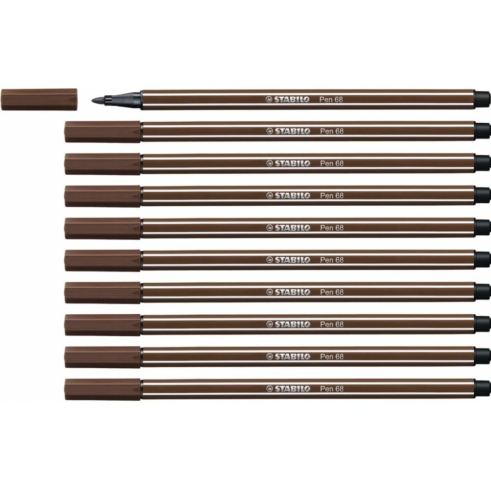 Feutres Stabilo Pen 68 Marron (10 Pièces)