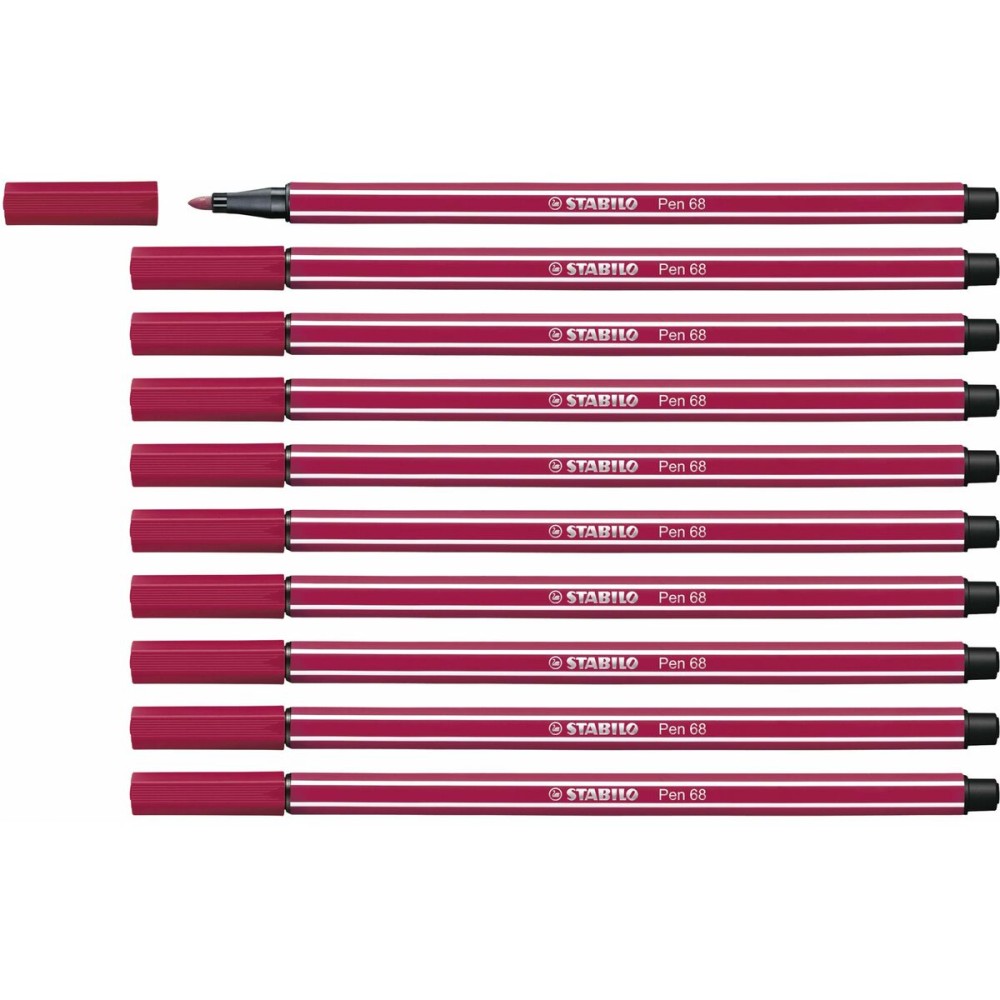 Feutres Stabilo Pen 68 Rouge foncé (10 Pièces)