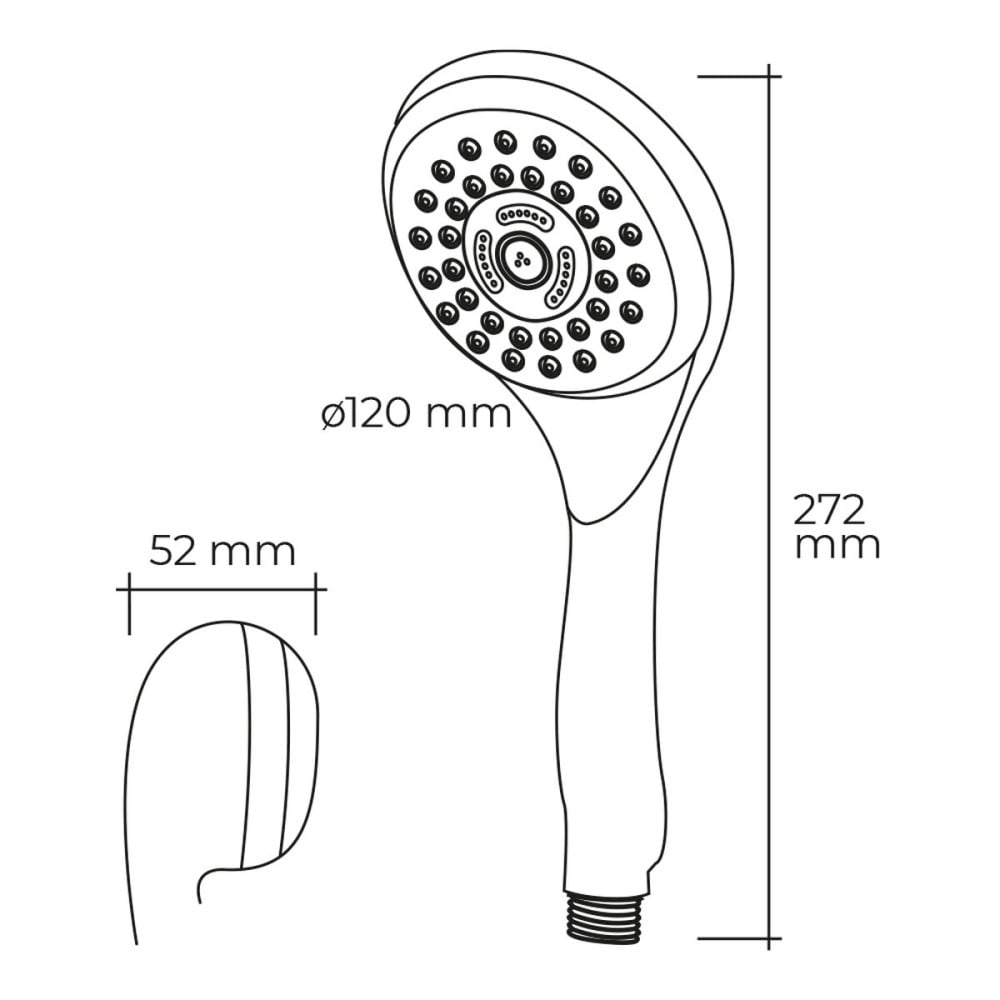 Shower Rose EDM 01344 ABS Modern Chromed 12 x 5,2 x 27,2 cm Multicolour