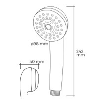 Shower Rose EDM 01343 ABS Modern Chromed 9,8 x 4 x 24,2 cm