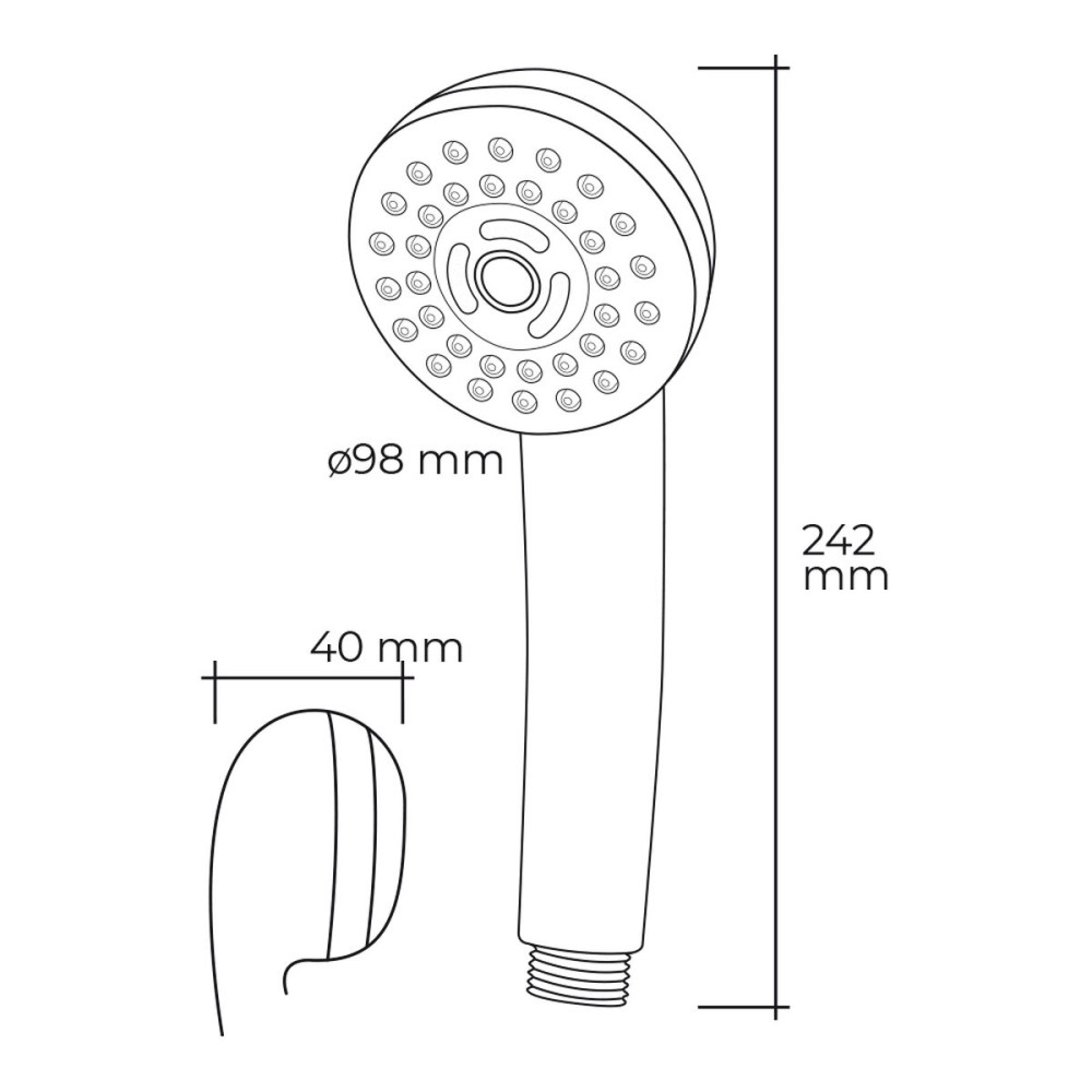 Shower Rose EDM 01343 ABS Modern Chromed 9,8 x 4 x 24,2 cm