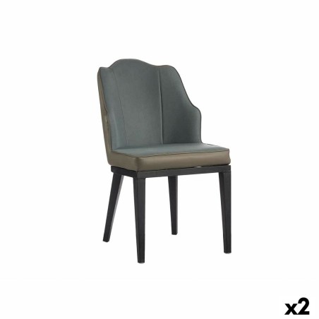 Armchair Shell Blue Black Grey Steel 48 x 88 x 60 cm (2 Units)