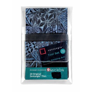 Drawing paper Talens Sakura Zentangle Black 20 Pieces (20 Units)