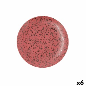 Assiette plate Ariane Oxide Céramique Rouge (Ø 24 cm) (6 Unités)