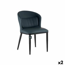 Armchair Circular Blue Black Steel 51 x 83,5 x 54 cm (2 Units)