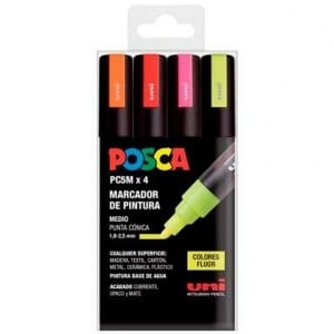 Marker-Set POSCA PC-5M Fluor Bunt