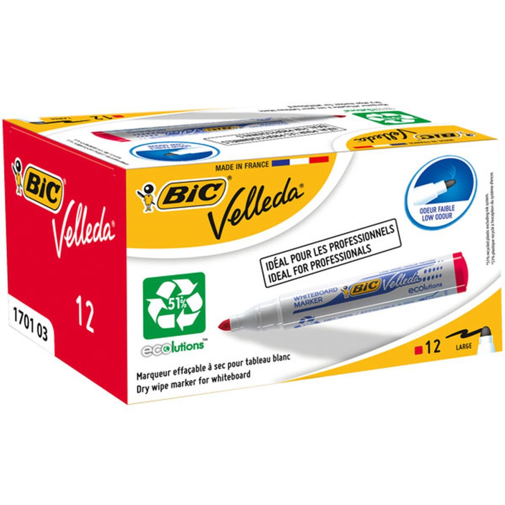 Flüssige Kreidemarker Bic Velleda Ecolutions 1701 Rot (12 Stücke)