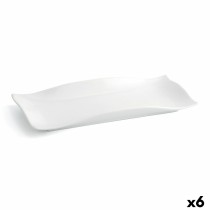 Assiette plate Quid Gastro Fun 29,5 x 11 x 3 cm Céramique Blanc (6 Unités)