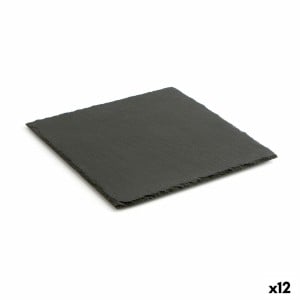 Plateau en Céramique Effet Ardoise Quid Gastro Fun Noir (30 x 30 cm) (12 Unités)