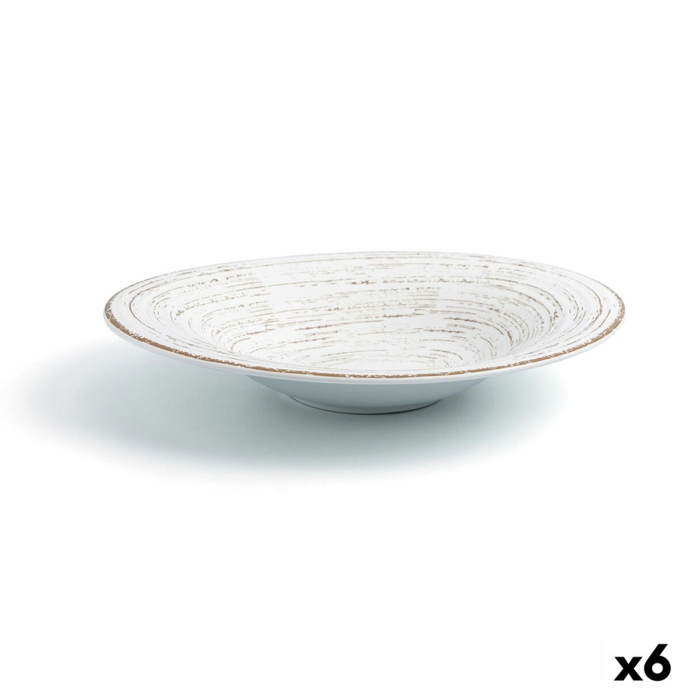 Assiette creuse Ariane Tornado White Céramique Bicolore Ø 29 cm (6 Unités)