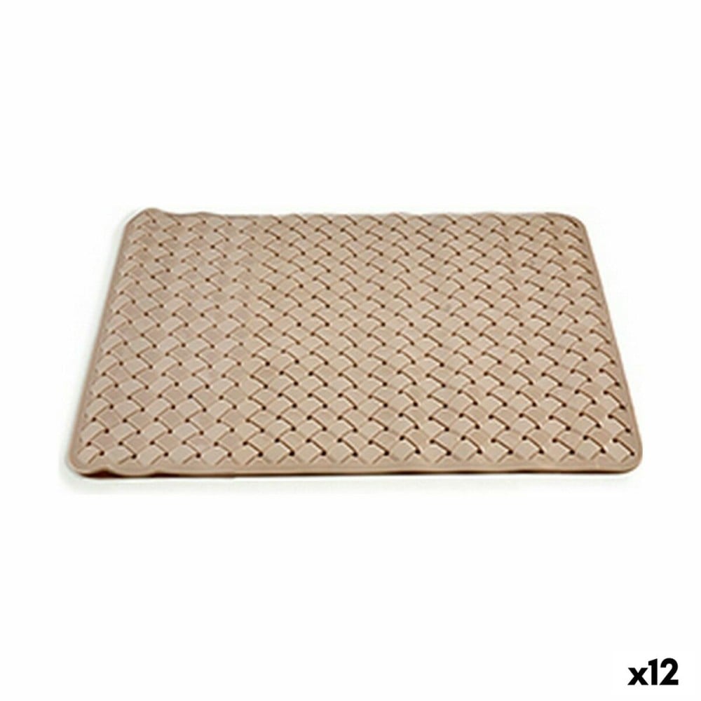 Tapis de bain Berilo AR1910106 Beige PVC Tressé 0,03 x 50 x 50 cm (12 Unités)