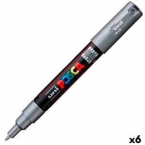 Felt-tip pens POSCA PC-1M Silver (6 Units)