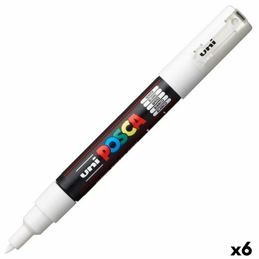 Felt-tip pens POSCA PC-1M White Black (6 Units)