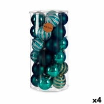 Weihnachtskugeln-Set Blau PVC 8 x 9 x 8 cm (4 Stück)