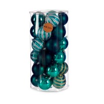 Lot de boules de Noël Bleu PVC 8 x 9 x 8 cm (4 Unités)