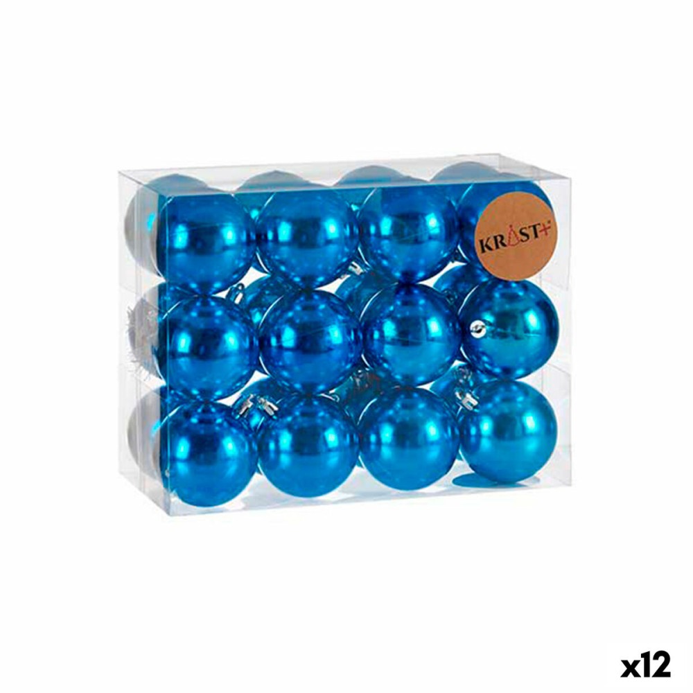 Set of Christmas balls Blue Plastic (12 Units)