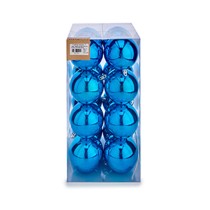 Set of Christmas balls Blue Plastic 8 x 9 x 8 cm (12 Units)