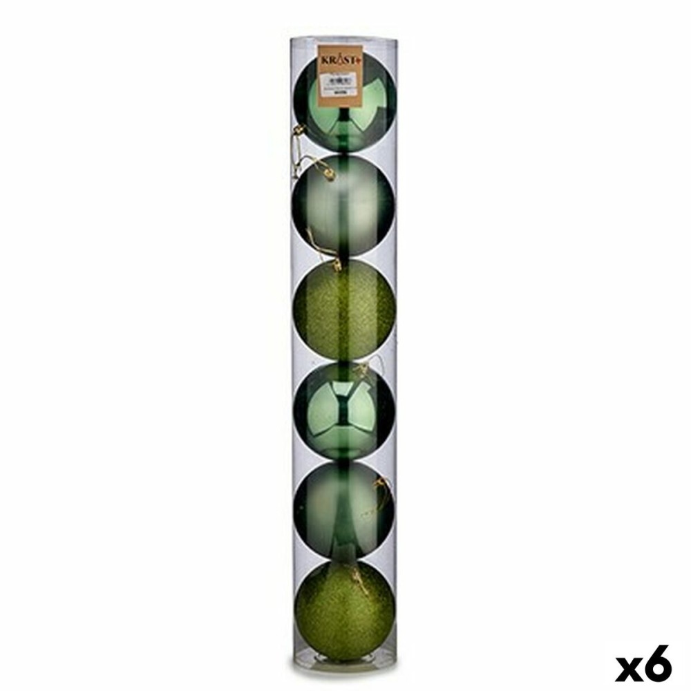 Lot de boules de Noël 6 Pièces Vert Plastique Ø 12 cm (6 Unités)