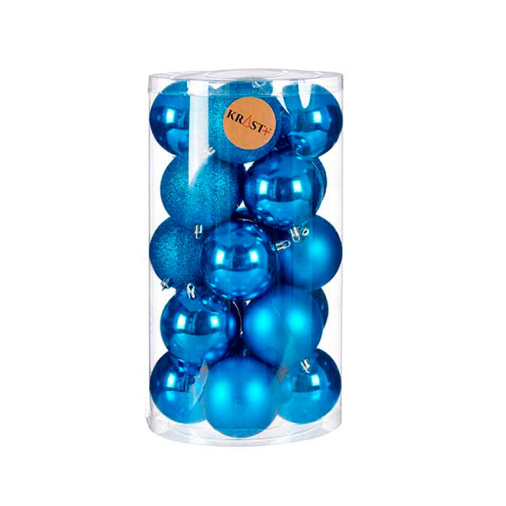 Weihnachtskugeln-Set Krist+ K1912481-2 Blau Kunststoff (6 Stück)