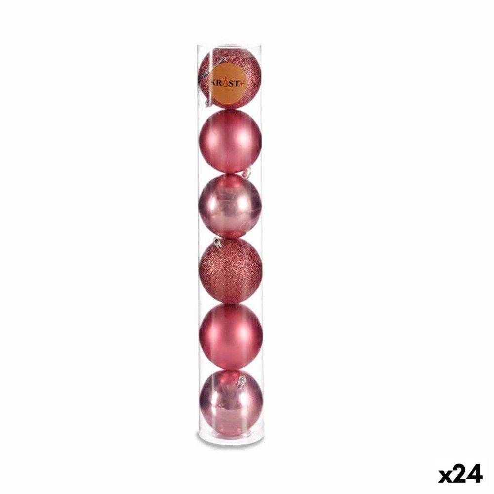 Weihnachtskugeln-Set Krist+ 00800 Rosa Kunststoff (24 Stück)