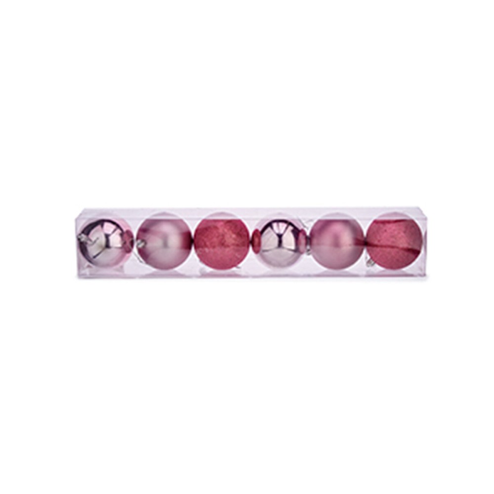 Set of Christmas balls Krist+ 00788 Pink Plastic Ø 8 cm (24 Units)