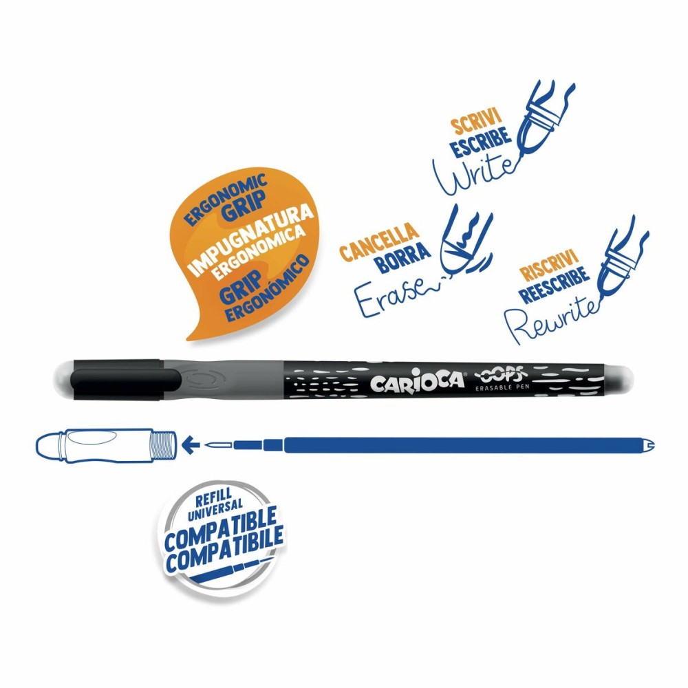 Stift Carioca Oops Schwarz 0,7 mm 12 Stücke