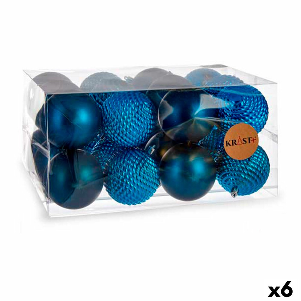 Weihnachtskugeln-Set Krist+ 00927 Blau Kunststoff Ø 8 cm (6 Stück)