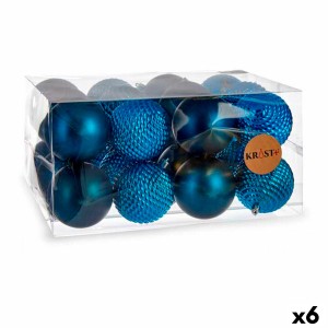 Weihnachtskugeln-Set Krist+ 00927 Blau Kunststoff Ø 8 cm (6 Stück)