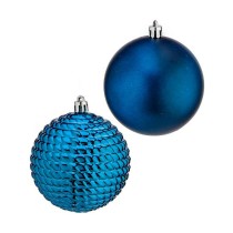 Set of Christmas balls Krist+ 00927 Blue Plastic Ø 8 cm (6 Units)