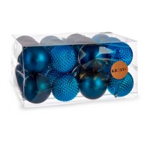 Set of Christmas balls Krist+ 00927 Blue Plastic Ø 8 cm (6 Units)