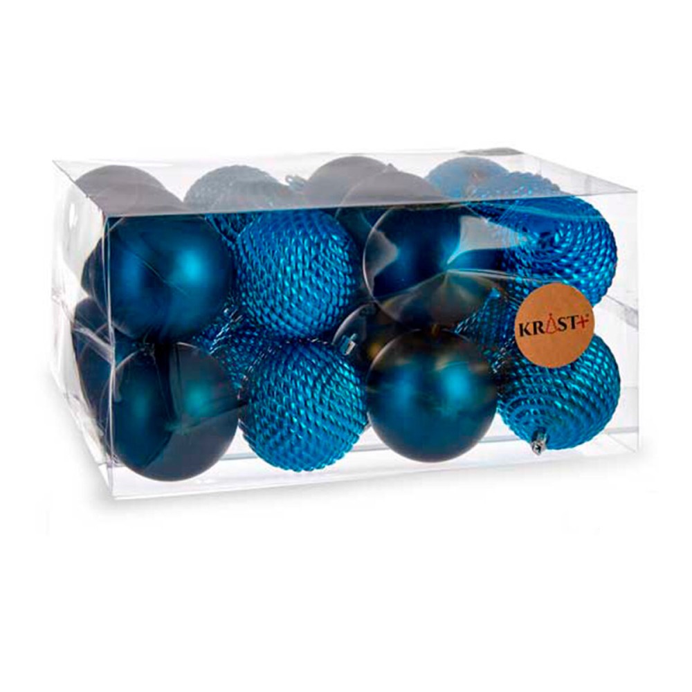 Set of Christmas balls Krist+ 00927 Blue Plastic Ø 8 cm (6 Units)